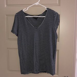 Navy blue and white top